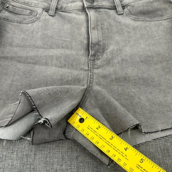 NEW! INC International Concepts Shorts High Rise Frayed Hem Denim Gray 12 Cotton - Picture 6 of 16